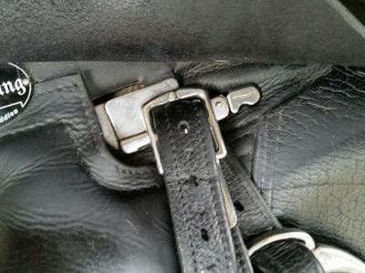 stirrup bar in the down or open slot