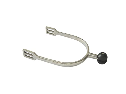 AJ Tack Stainless Steel Soft Touch Rubber Roller Ball English Spur - Mens