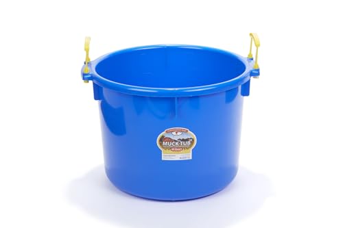 Little Giant® Plastic Muck Tub | Durable & Versatile Utility Bucket with Handles | Muck Bucket | Durable Handles | 40 Quart | Blue