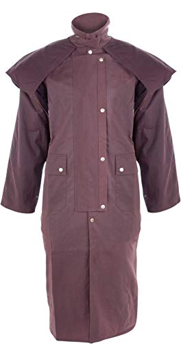 BROWN BLACK AUSTRALIAN DROVER WESTERN OILSKIN DUSTER JACKET WATERPROOF COAT