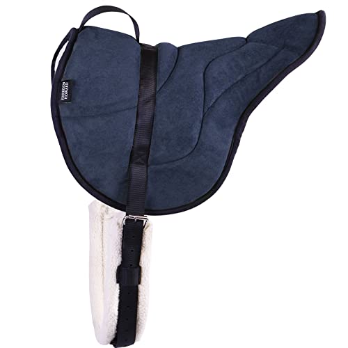 Harrison Howard Equestrian Bareback Pad with Girth, Navy