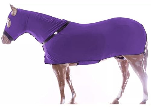M Horse Horse Comfort Stretch Lycra Sleazy Full Body Sheet Neck Purple