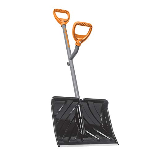 ErgieShovel Steel Shaft Impact Resistant Snow Shovel, 18-Inch Shovel