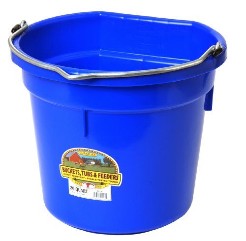Little Giant® Flat Back Plastic Bucket - 20 Quarts - Blue