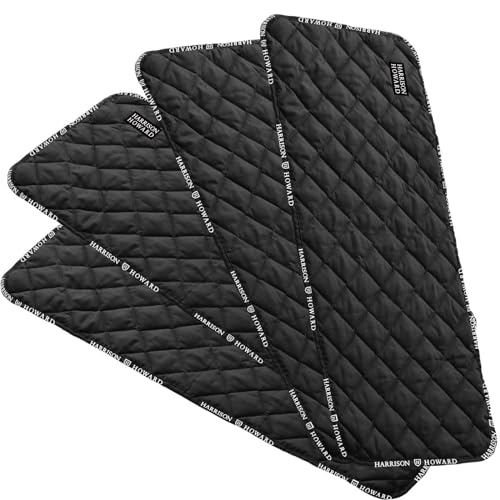 Harrison Howard Quilted Leg Wraps for Horse Set of 4- Black L