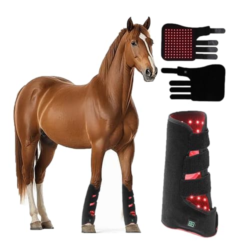 ASHLGQB Horse Equine Red Light Therapy Boots, LED Red Light Therapy Device, with 110 High-Brightness Lamp Beads, for Horse Legs Muscle Pull Recovery Therapy