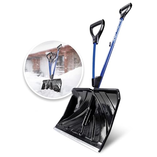 18-in Strain-Reducing Snow Shovel w/ Spring Assisted Handle, Blue