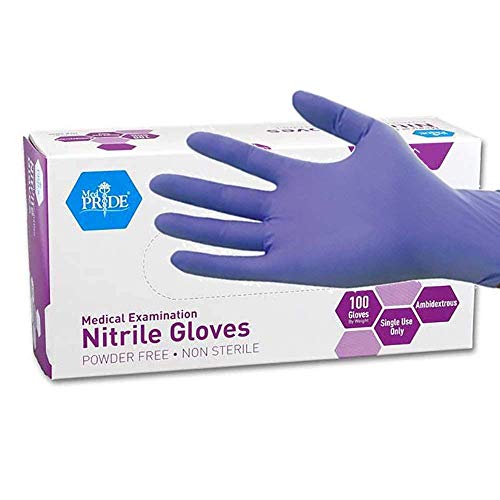 MedPride Powder-Free Nitrile Exam Gloves, Large (Pack of 100)