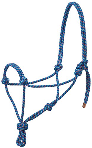 Weaver Leather Diamond Braid Rope Halter, Blue/Orange/Lime, Average Horse