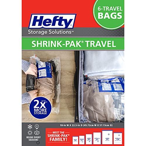 Hefty Shrink-Pak: 6 Travel Storage Bags