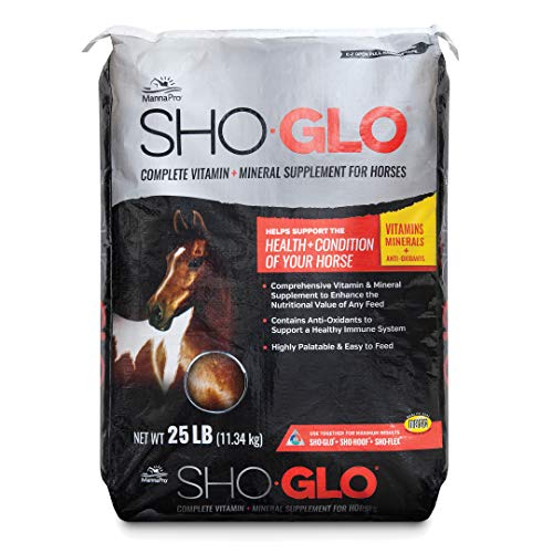 Manna Pro Sho-Glo Supplement - Complete Vitamin & Mineral Supplement for Healthy Skin & Coat | 25 Pounds