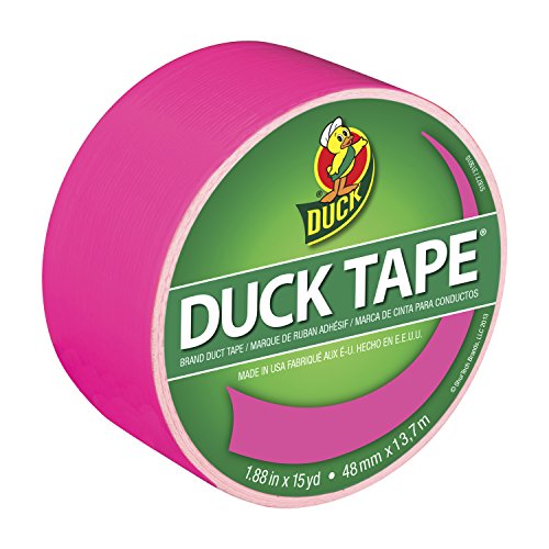 Duck Brand Duct Tape, Neon Pink, 1.88 Inches x 15 Yards, Single Roll