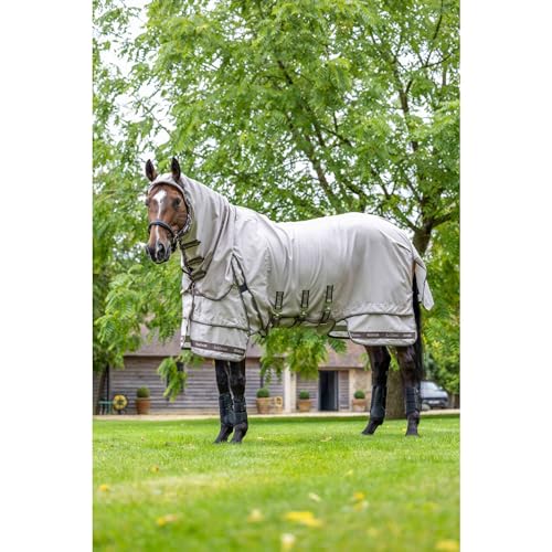 LeMieux Kudos Sweet Itch Blanket Stone - Full Coverage Neck With Ear Holes - Fully Belly Coverage