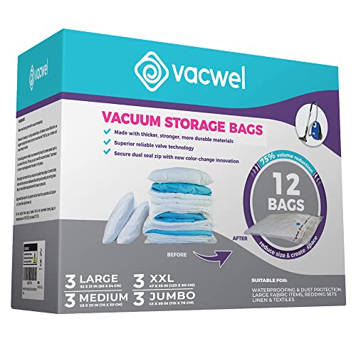 Vacwel 12-Pack Variety - Vacuum Storage Bags