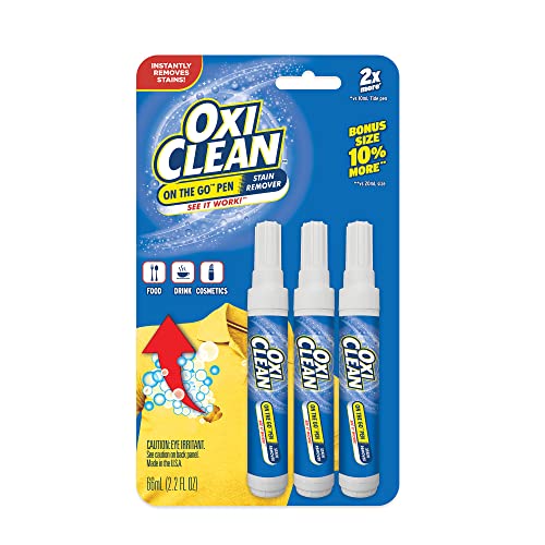 OxiClean On The Go Stain Remover Pen for Clothes and Fabric, 3-Count