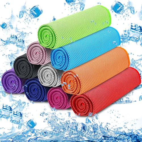 10 Pack Cooling Towels, Microfiber, Soft Breathable Towel