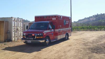 ambulance at a barn