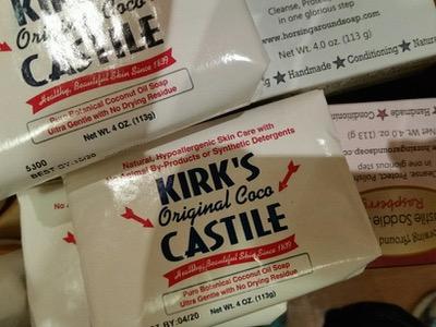 castile soap in a bar