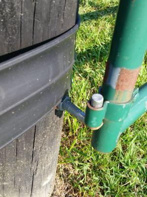 bottom hinge of a farm gate
