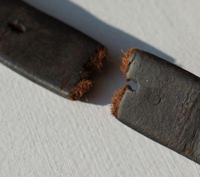 leather stirrup strap that has snapped