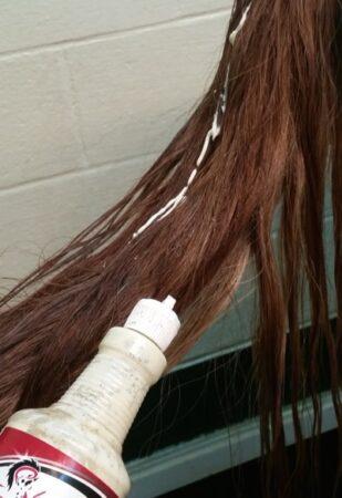conditioner in a horse's tail