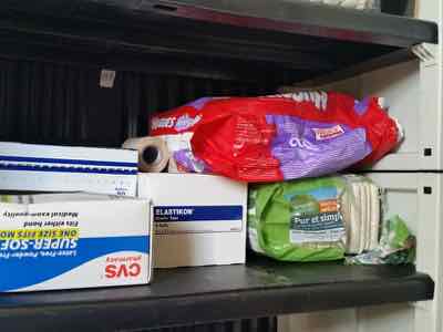 first aid supplies and diapers