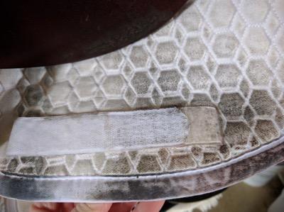 saddle pad with boot polish stain