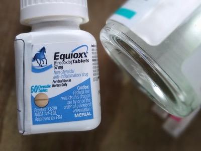 equioxx bottle next to a bottle of liquid