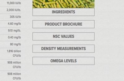 nsc values on a horse feed label
