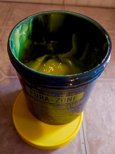 furazone container that is half full