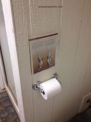 barn bulletin board in the barhroom