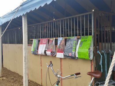 feed bags at a horse show