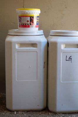 vittle vaults and one supplement bucket