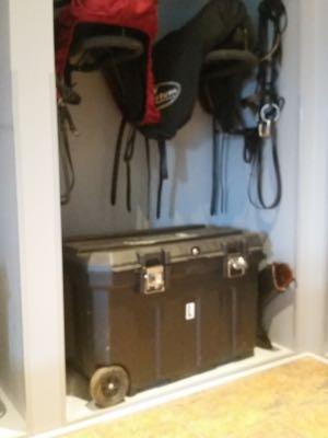 rolling tack trunk under saddle storage