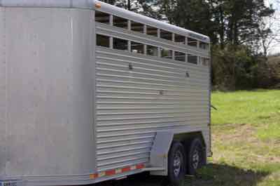 stock trailer with open rails