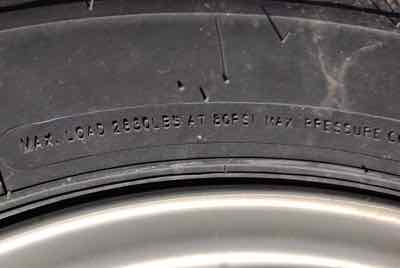 sidewall of a horse trailer tire