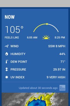 very hot and humid weather forecast for the day