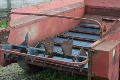 manure spreader in the back