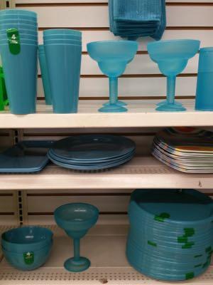 plastic glasses and dinnerware