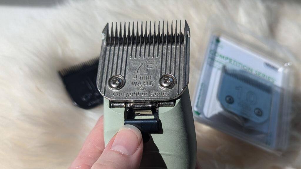 kmc+ clippers showing #7F blade for body clipping