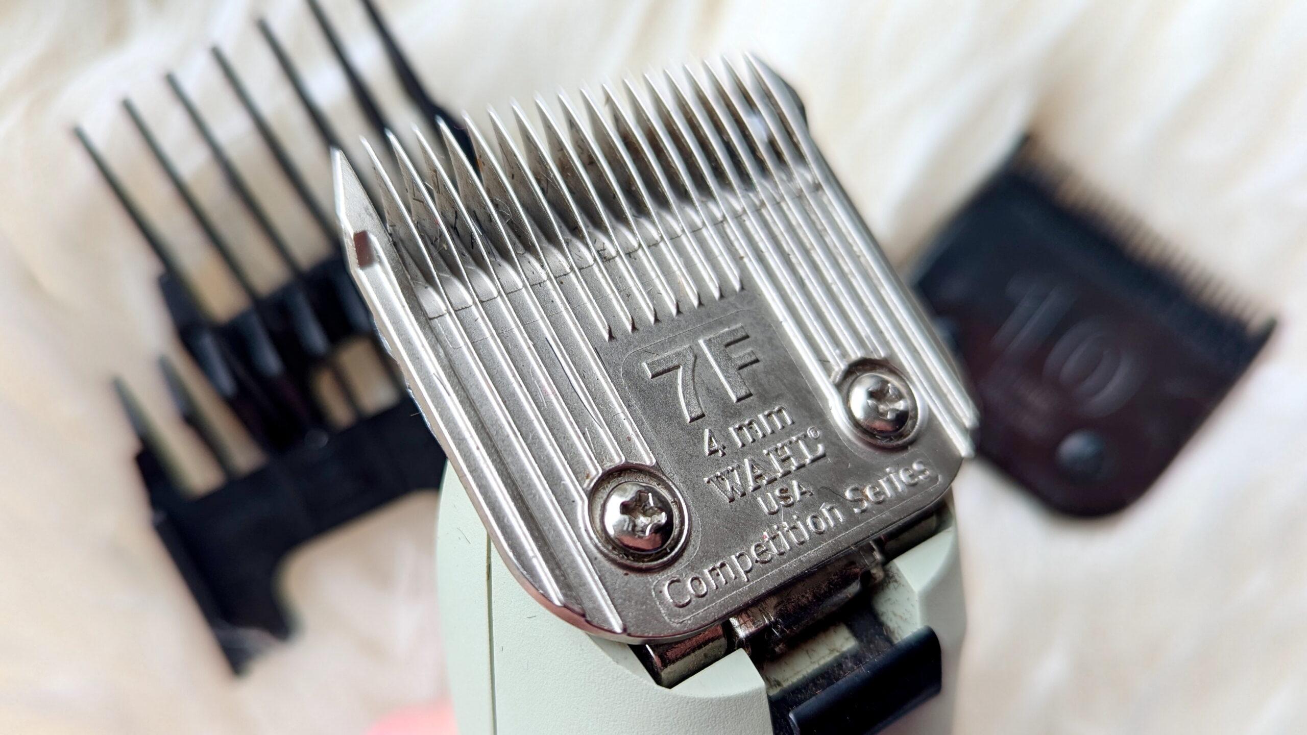 number 7F horse clipper blade up close