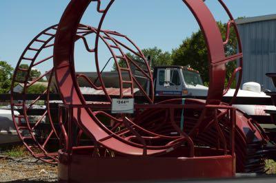 round bale holders for sale at a feed store
