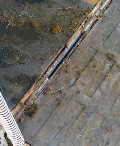 rusty and old horse trailer ramp