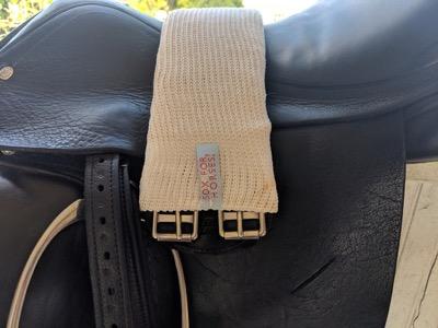 sox for horses used as a girth cover to help the cinchy horse or girthy horse