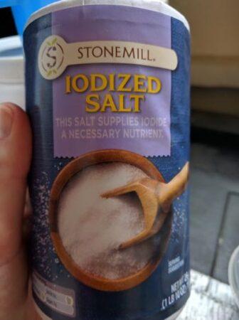 container of iodized salt