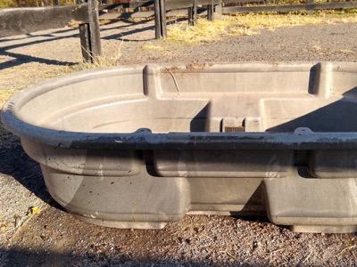 low feeding tub for goats and horses