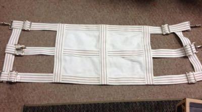 white stall guard with openings on the side