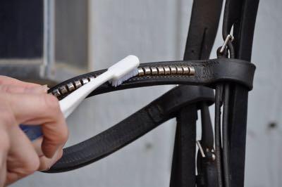 toothbrush to clean a bling browband