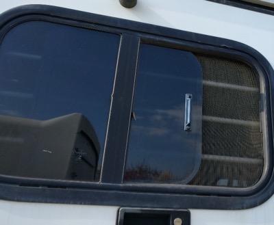 horse trailer window that slides side to side